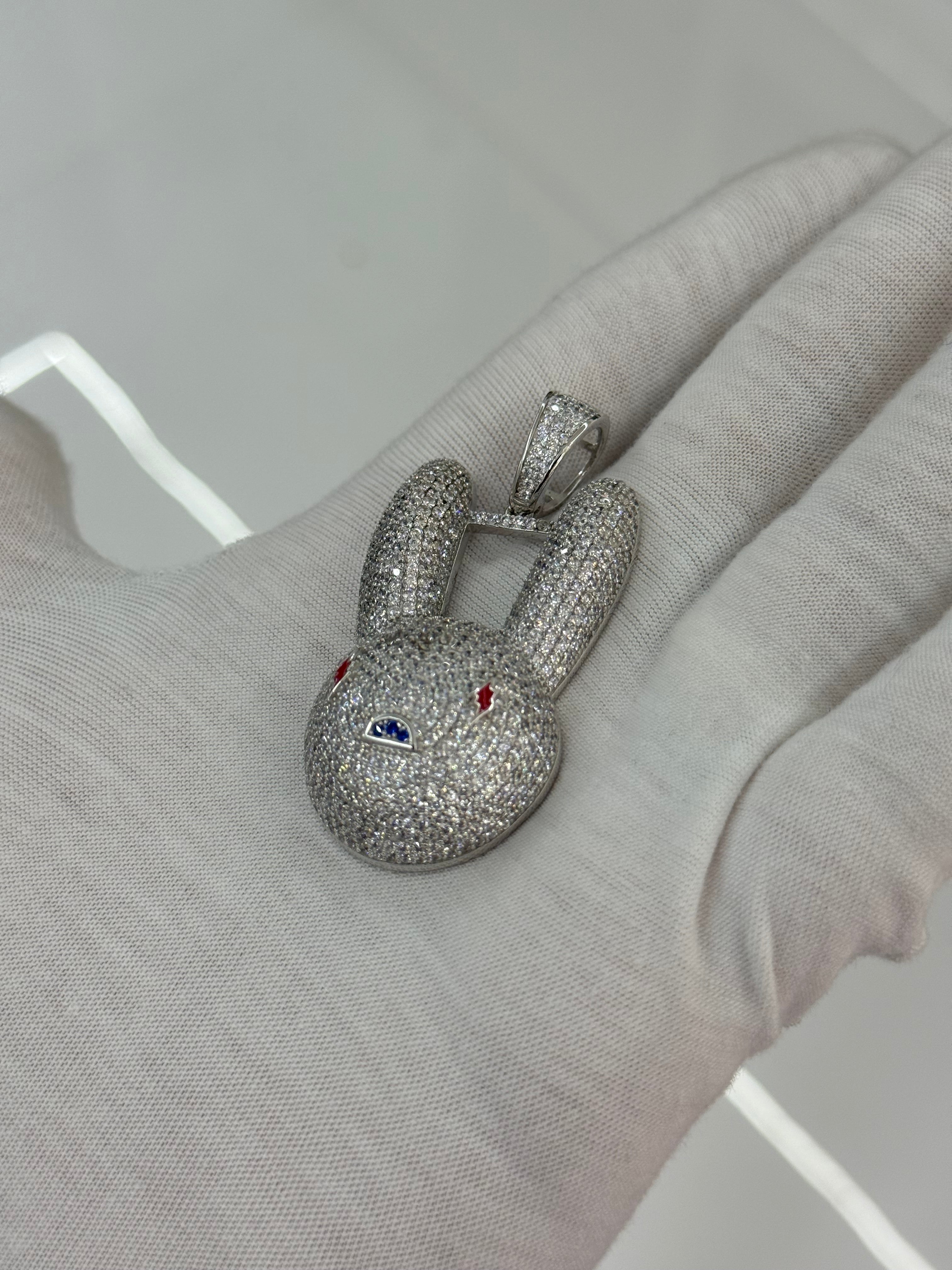 925 Silver Bunny Pendant – High Quality CZ Stones