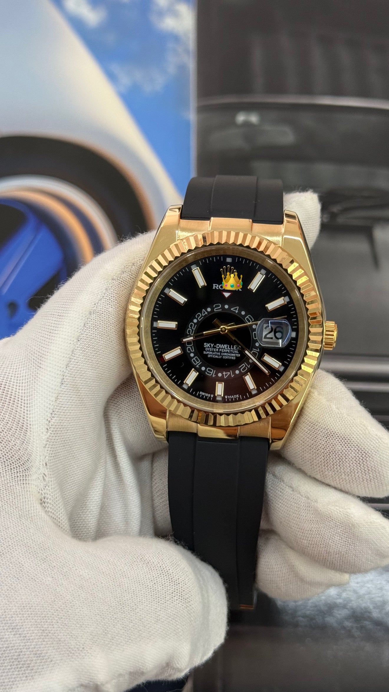 Sky gold rubber band
