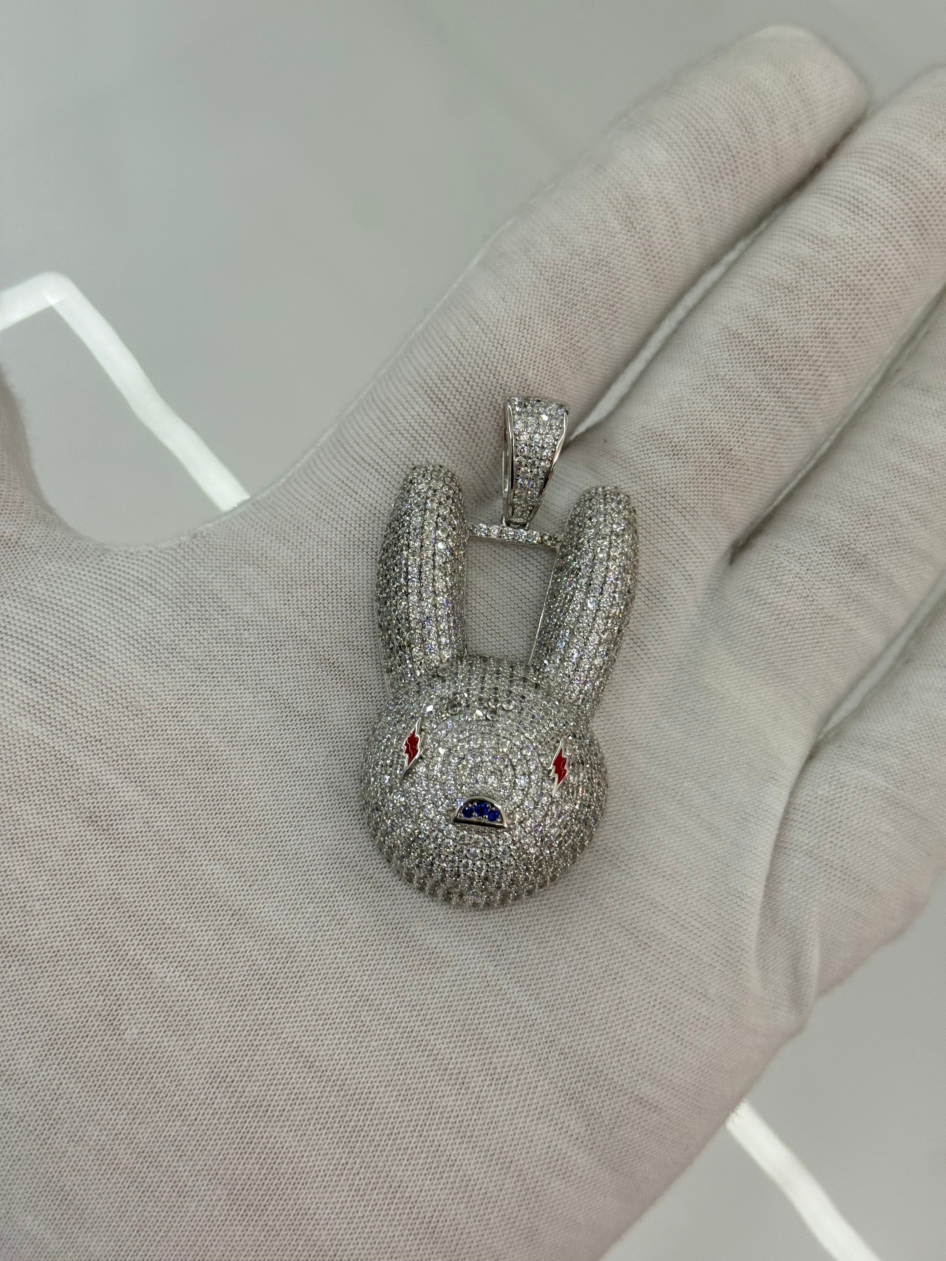925 Silver Bunny Pendant – High Quality CZ Stones