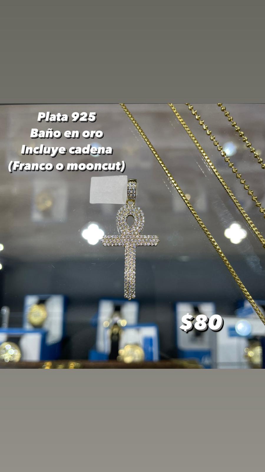 Plata 925 Baño en oro incluye cadena